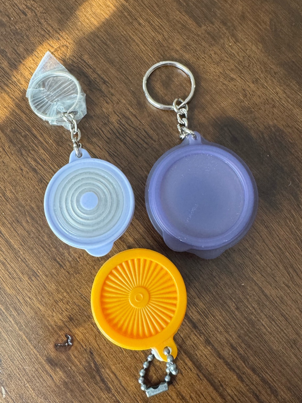 RARE 3 Vintage Tupperware Mini Keychains - Tupperware Miniatures